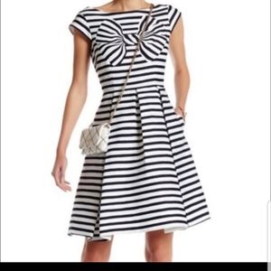 NWT Kate Spade Bow Stripe Mariella Dress, Navy, 4